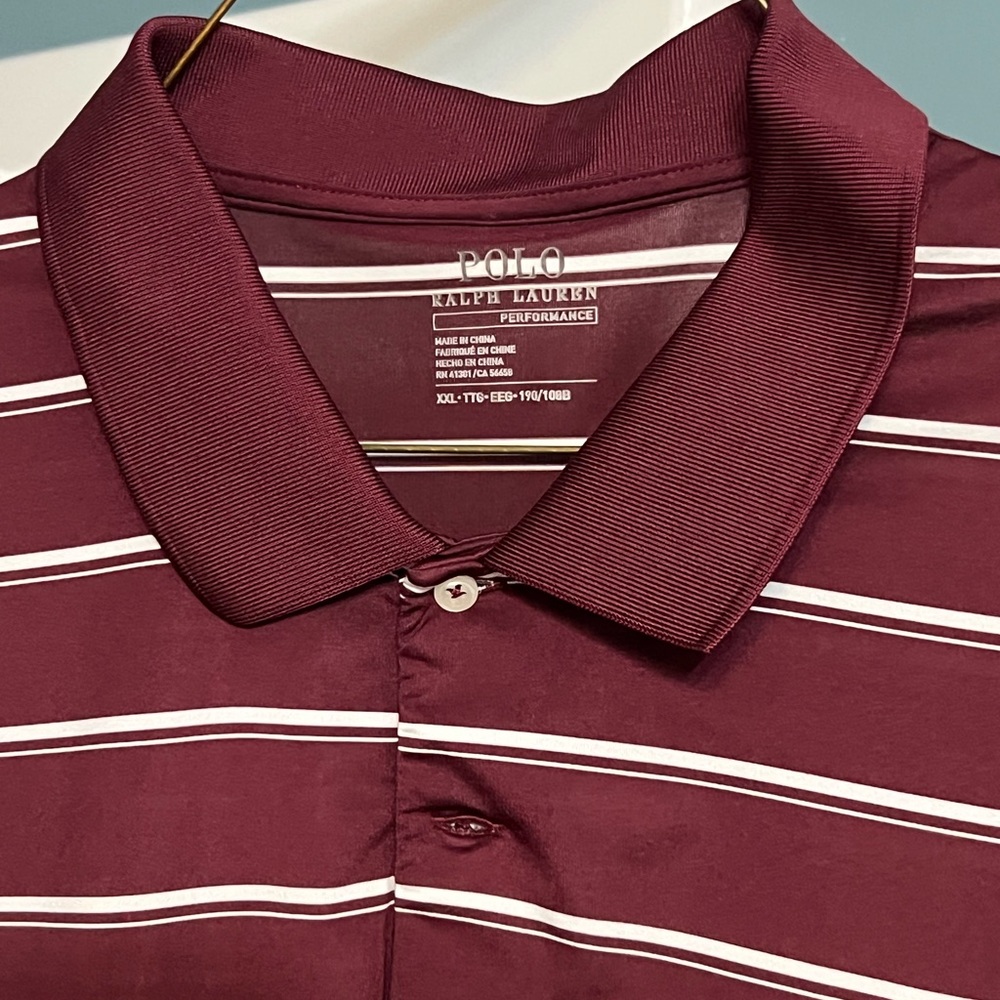 Polo by Ralph Lauren Men's Burgundy Striped Polo